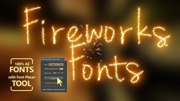 Videohive Fireworks Animated Font Pack
